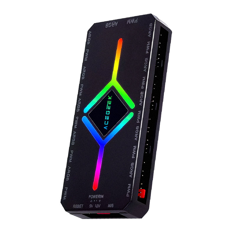 Controladora Acegeek Hub10, 10 Portas ARGB, 10 Portas PWM, Preto, AG-HUB10-BK - miniatura 5