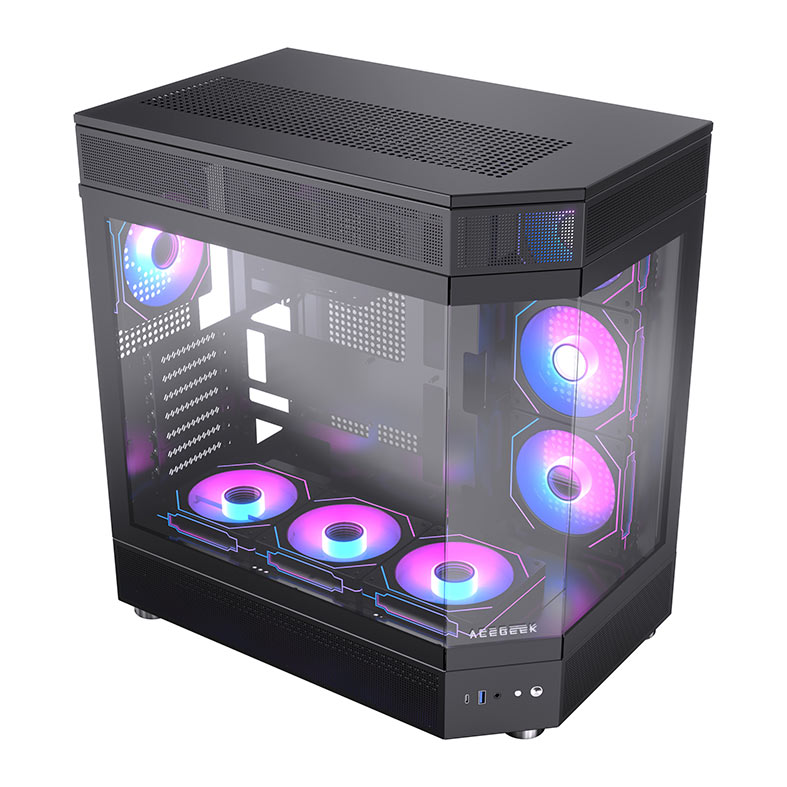 Gabinete Gamer Acegeek Icecube, Mid-Tower, Lateral de Vidro, Preto, AG-ICECUBE-BK - miniatura 5