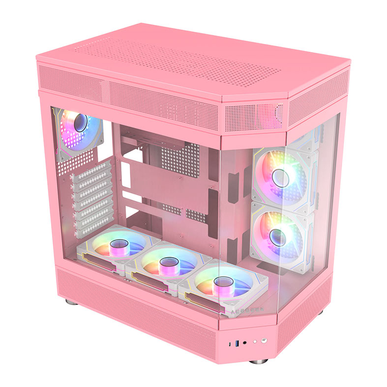 Gabinete Gamer Acegeek Icecube, Mid-Tower, Lateral de Vidro, Rosa, AG-ICECUBE-PK - miniatura 5