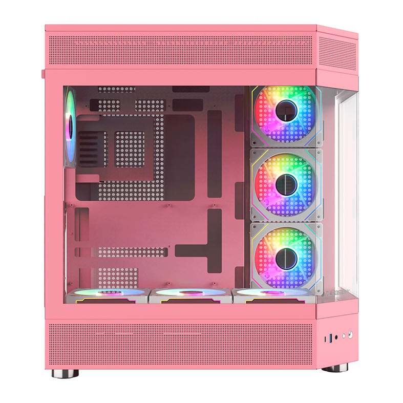 Gabinete Gamer Acegeek Icecube, Mid-Tower, Lateral de Vidro, Rosa, AG-ICECUBE-PK - miniatura 6
