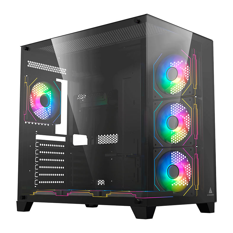 Gabinete Gamer Acegeek Mercury R425, Mid-Tower, Lateral de Vidro, Preto, AG-MERCURY-R425-BK - miniatura 3