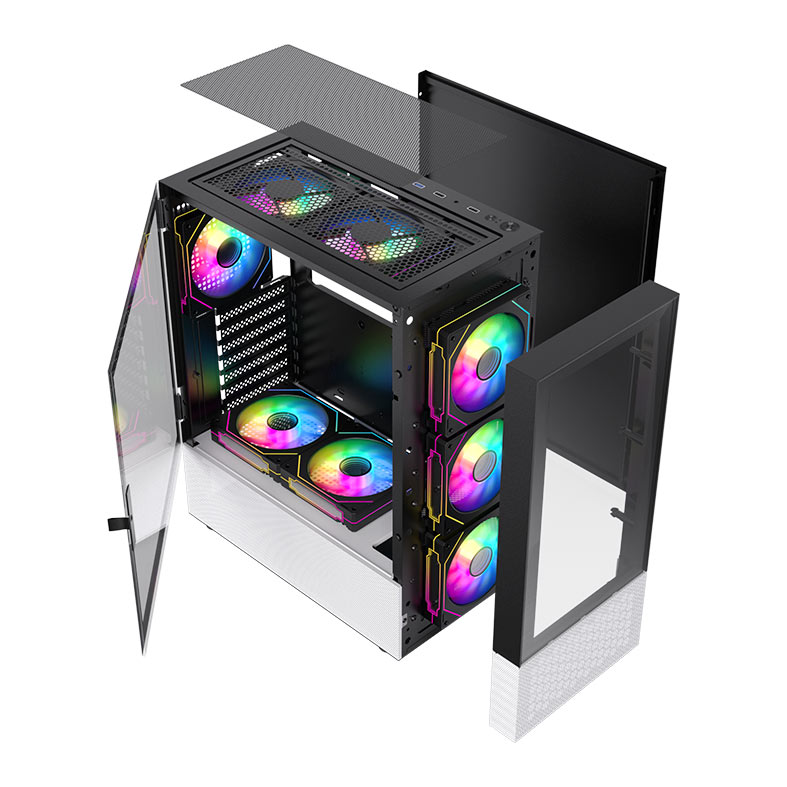 Gabinete Gamer Acegeek Mirage Glass, Mid-Tower, Lateral de Vidro, Preto, AG-MIRAGE-GLASS-BK - miniatura 11
