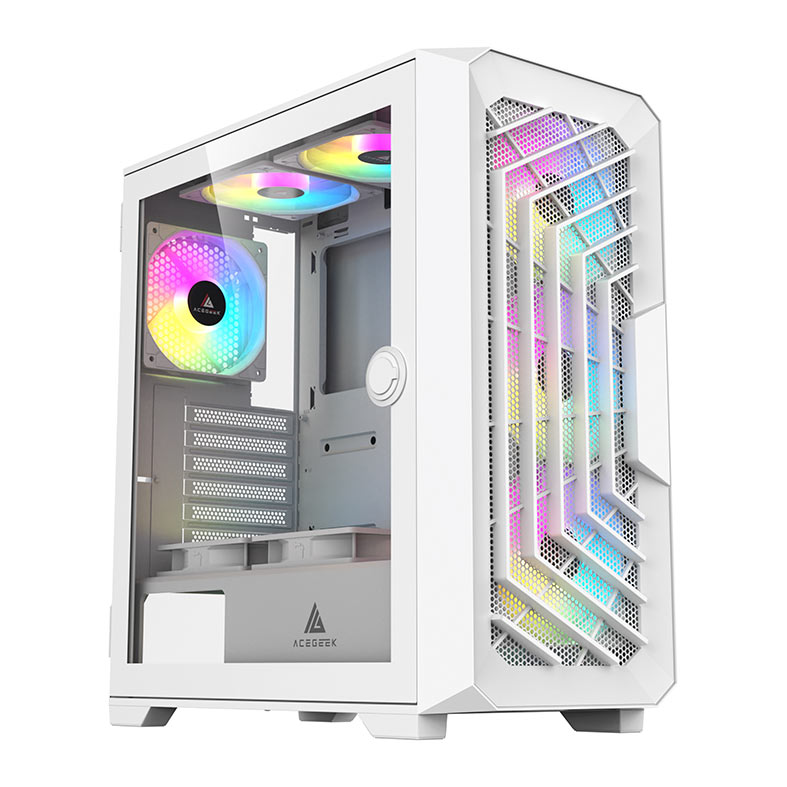 Gabinete Gamer Acegeek Navigator A410, Mid-Tower, Lateral de Vidro, Branco, AG-NAVIGATOR-A410-WH - imagem 1