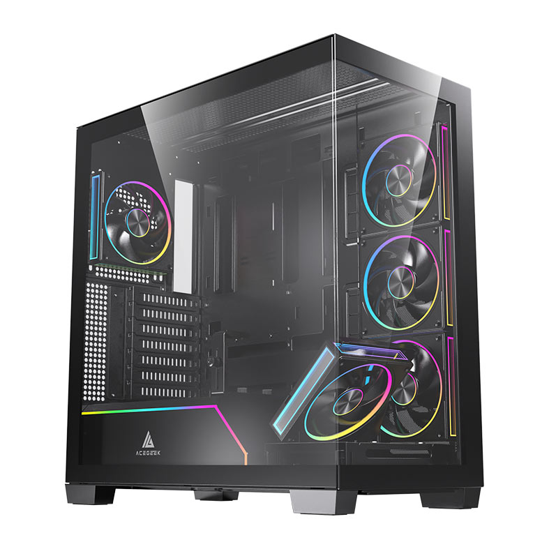 Gabinete Gamer Acegeek Nebula Pro, Mid-Tower, Lateral de Vidro, Preto, AG-NEBULA-PRO-BK - miniatura 3