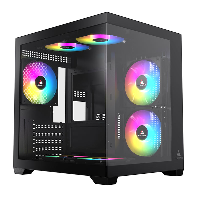 Gabinete Gamer Acegeek Neptune, Mid-Tower, Lateral de Vidro, Preto, AG-NEPTUNE-BK - miniatura 3