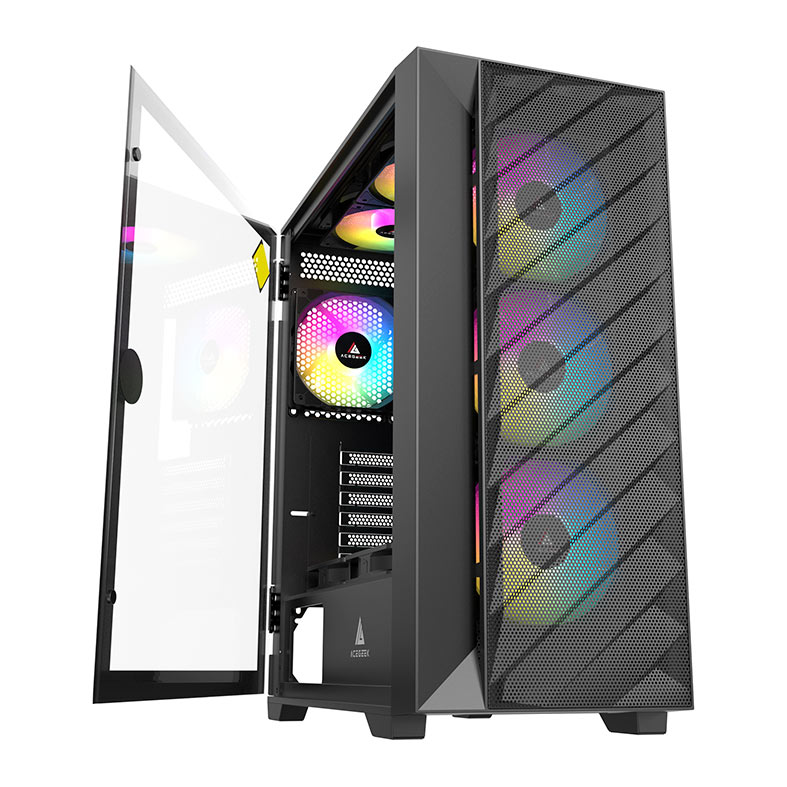 Gabinete Gamer Acegeek Nova C410 Mesh, Mid-Tower, Lateral de Vidro, Preto, AG-NOVA-C410-BK - miniatura 8