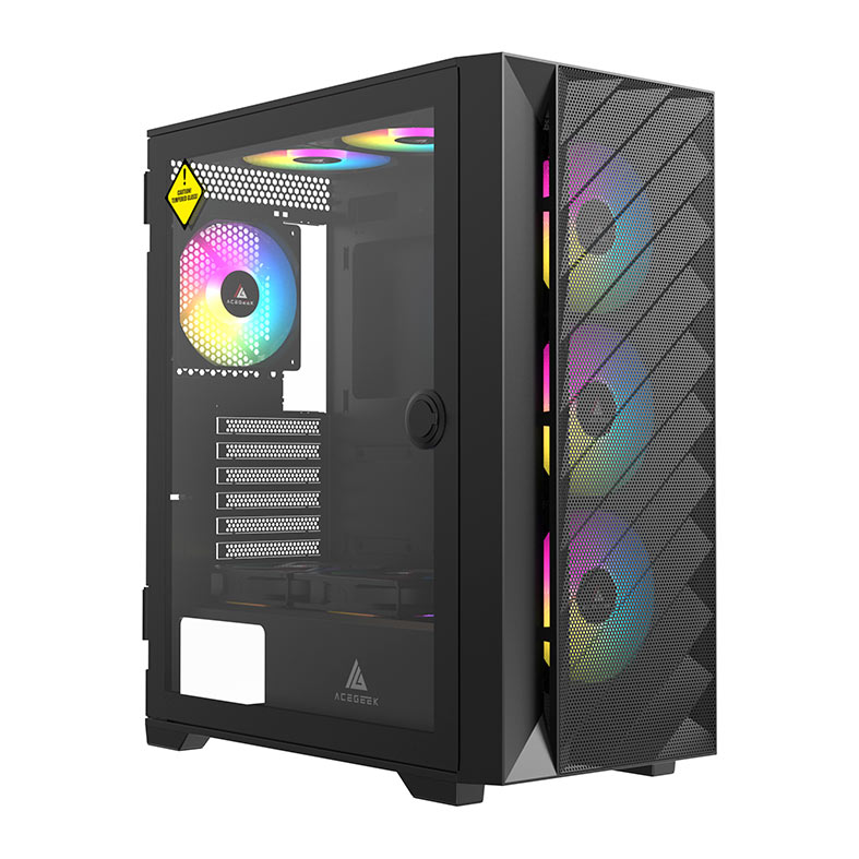 Gabinete Gamer Acegeek Nova C410 Mesh, Mid-Tower, Lateral de Vidro, Preto, AG-NOVA-C410-BK - miniatura 3