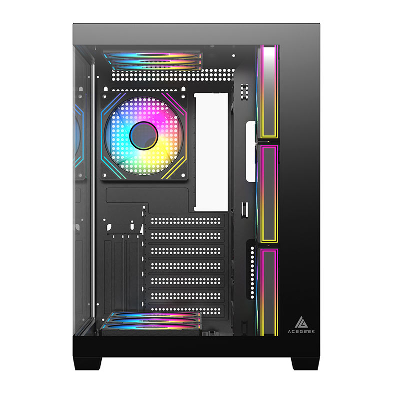 Gabinete Gamer Acegeek Omniview, Mid-Tower, Lateral de Vidro, Preto, AG-OMNIVIEW-BK - miniatura 3