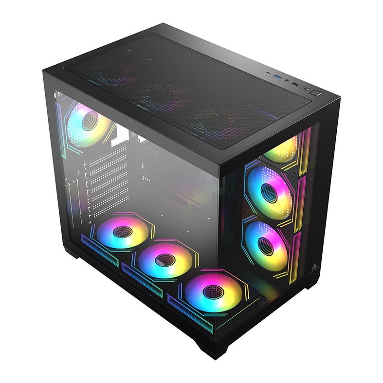 Gabinete Gamer Acegeek Omniview, Mid-Tower, Lateral de Vidro, Preto, AG-OMNIVIEW-BK - miniatura 4