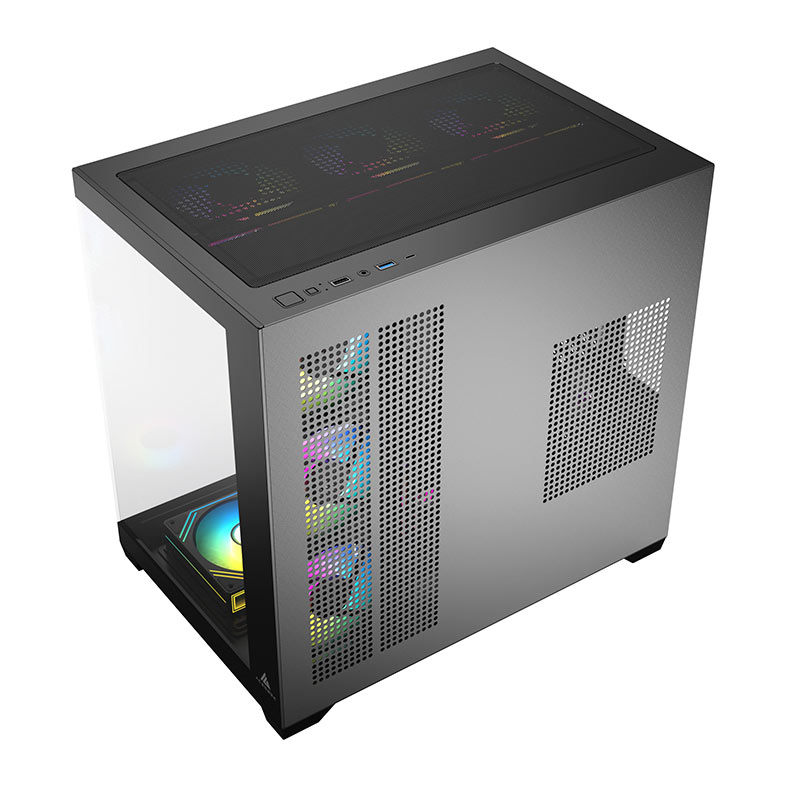 Gabinete Gamer Acegeek Omniview, Mid-Tower, Lateral de Vidro, Preto, AG-OMNIVIEW-BK - miniatura 5