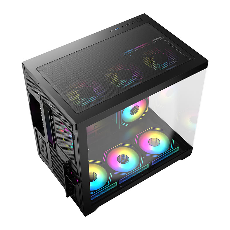 Gabinete Gamer Acegeek Omniview, Mid-Tower, Lateral de Vidro, Preto, AG-OMNIVIEW-BK - miniatura 9