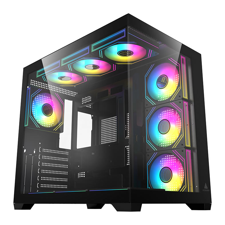 Gabinete Gamer Acegeek Omniview, Mid-Tower, Lateral de Vidro, Preto, AG-OMNIVIEW-BK - imagem 1