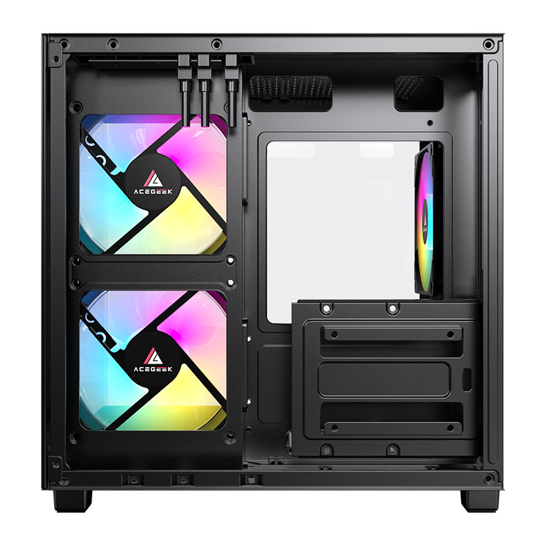 Gabinete Gamer Acegeek Ori, Rainbow, Mini-Tower, Lateral e Vidro, Com 3 Fans, Preto, AG-ORI-BK-3F - miniatura 8