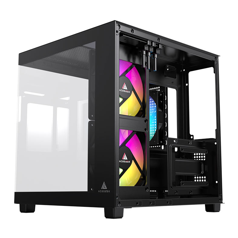 Gabinete Gamer Acegeek Ori, Rainbow, Mini-Tower, Lateral e Vidro, Com 3 Fans, Preto, AG-ORI-BK-3F - miniatura 10