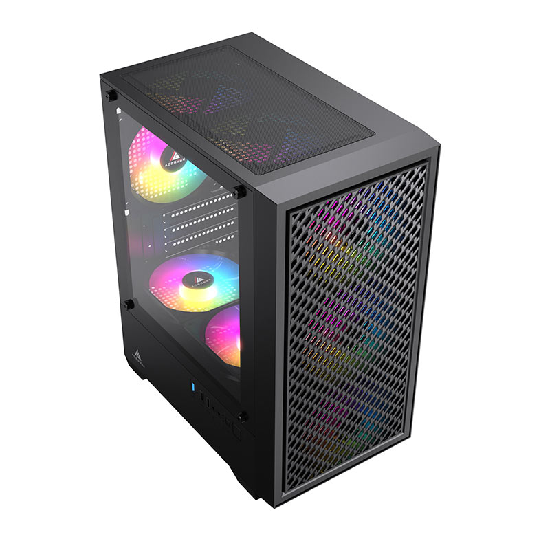 Gabinete Gamer Acegeek Pulse, Mid-Tower, Lateral de Vidro, Preto, AG-PULSE-BK - miniatura 5