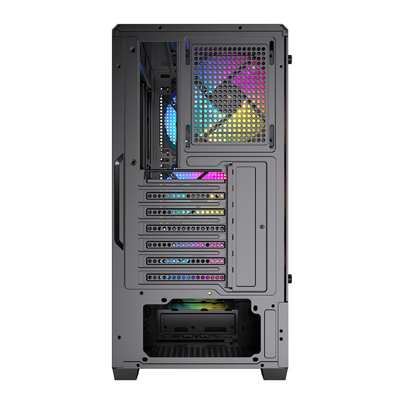 Gabinete Gamer Acegeek Qube Mesh, ARGB, Mid-Tower, Lateral de Vidro, Com 3 Fans, Preto, AG-QUBE-BK-3F-ARGB - miniatura 9