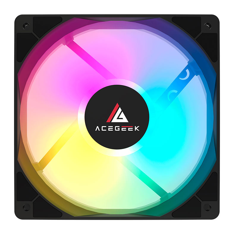Kit Ventoinhas Acegeek RW12 3x1, Rainbow, 3x120mm, Preto, AG-RW12-3X1-BK - miniatura 3
