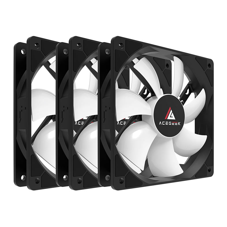 Kit Ventoinhas Acegeek RW12 3x1, Rainbow, 3x120mm, Preto, AG-RW12-3X1-BK - miniatura 5