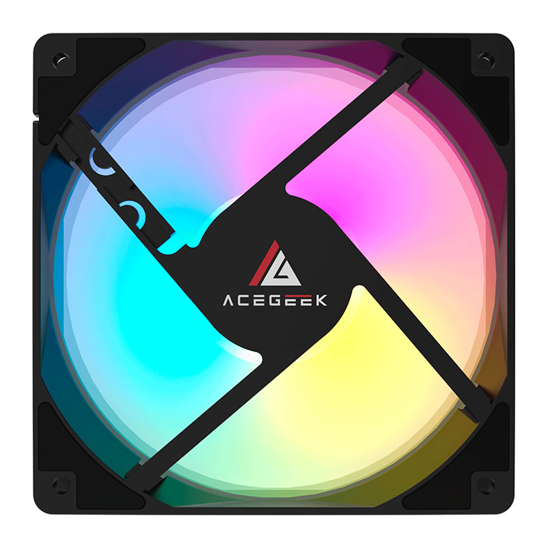 Kit Ventoinhas Acegeek RW12 5x1, Rainbow, 5x120mm, Preto, AG-RW12-5X1-BK - miniatura 7