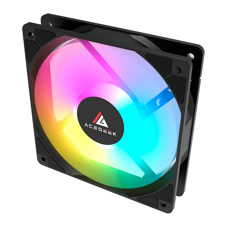 Kit Ventoinhas Acegeek RW12 5x1, Rainbow, 5x120mm, Preto, AG-RW12-5X1-BK - miniatura 4