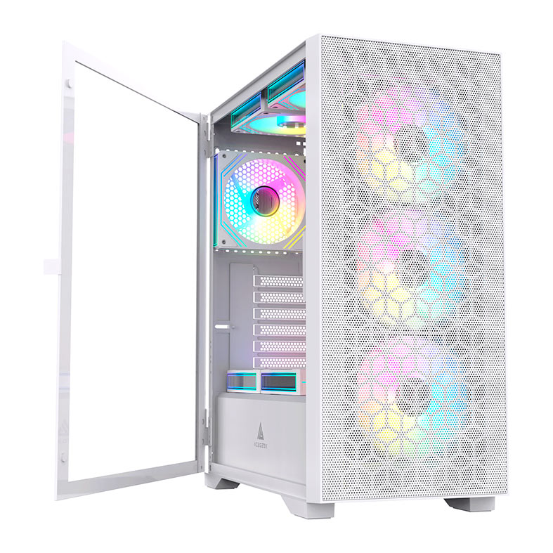 Gabinete Gamer Acegeek Shield D440, Mid-Tower, Lateral de Vidro, Branco, AG-SHIELD-D440-WH - miniatura 3
