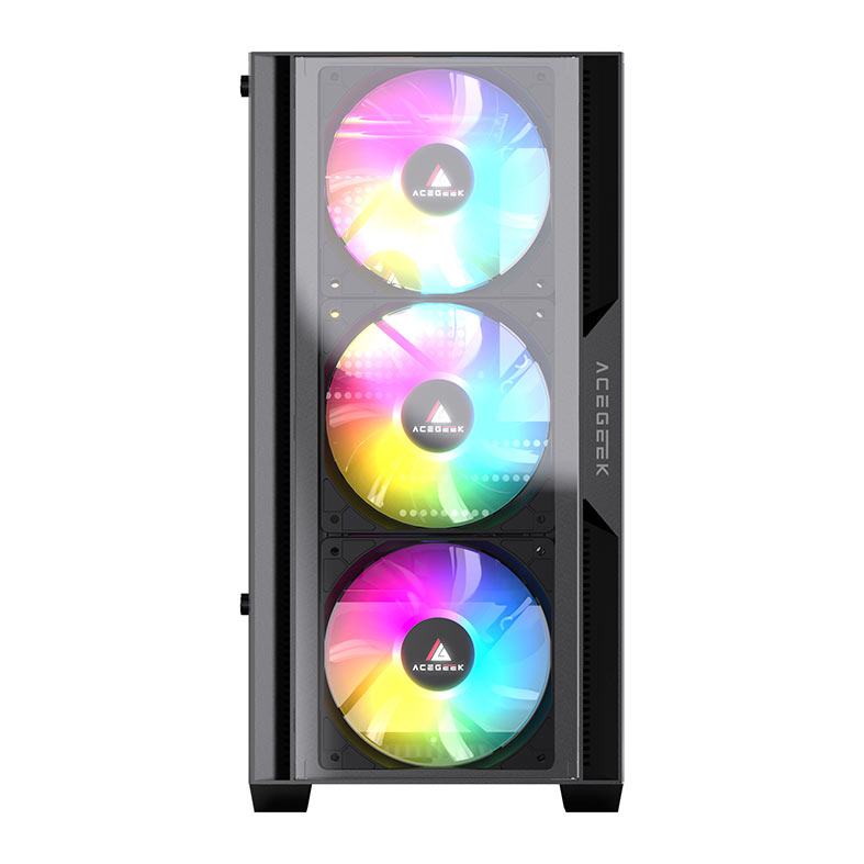 Gabinete Gamer Acegeek Stratus Glass, Mid-Tower, Lateral de Vidro, Preto, AG-STRATUS-GLASS-BK - miniatura 5