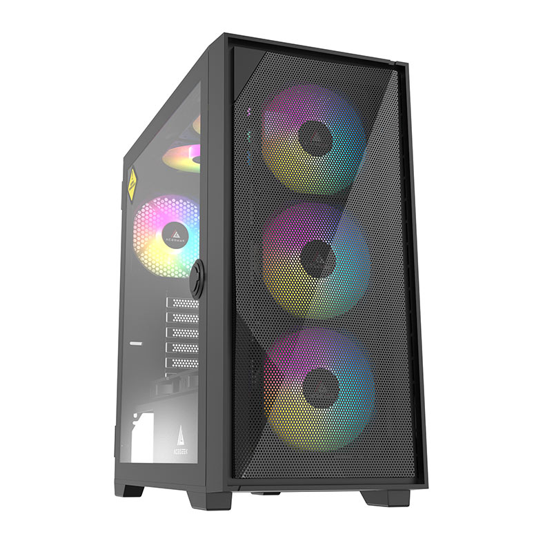 Gabinete Gamer Acegeek Striker A411 Mesh, Mid-Tower, Lateral de Vidro, Preto, AG-STRIKER-A411-BK - miniatura 3