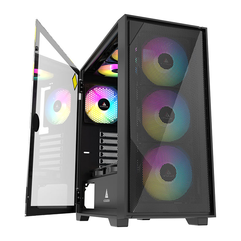 Gabinete Gamer Acegeek Striker A411 Mesh, Mid-Tower, Lateral de Vidro, Preto, AG-STRIKER-A411-BK - miniatura 8
