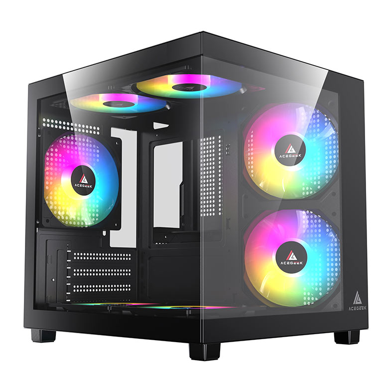 Gabinete Gamer Acegeek Tide, Mid-Tower, Lateral de Vidro, Preto, AG-TIDE-BK - miniatura 3