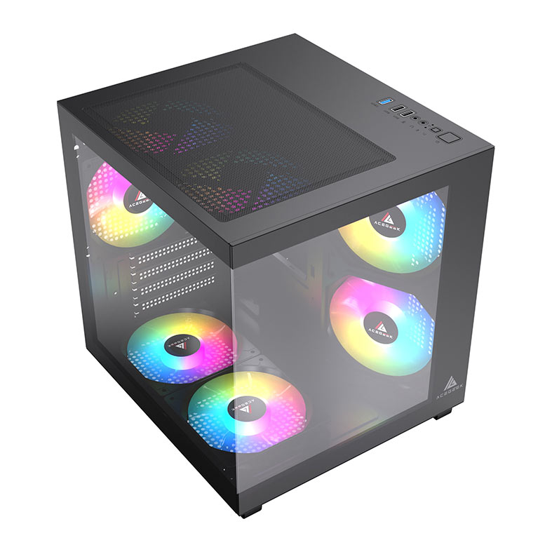Gabinete Gamer Acegeek Tide, Mid-Tower, Lateral de Vidro, Preto, AG-TIDE-BK - miniatura 6