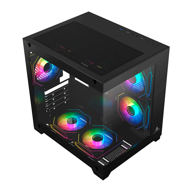 Gabinete Gamer Acegeek Vacancy L375, Mid-Tower, Lateral de Vidro, Preto, AG-VACANCY-L375-BK - miniatura 4
