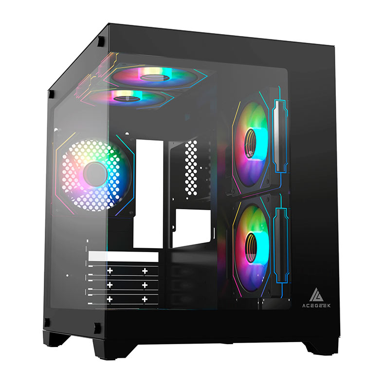 Gabinete Gamer Acegeek Vacancy L375, Mid-Tower, Lateral de Vidro, Preto, AG-VACANCY-L375-BK - miniatura 3