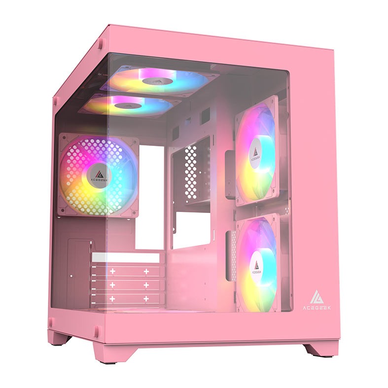 Gabinete Gamer Acegeek Vacancy L375, Mid-Tower, Lateral de Vidro, Rosa, AG-VACANCY-L375-PK - miniatura 4