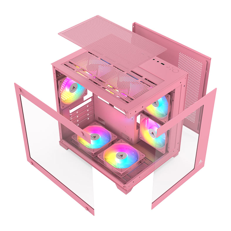 Gabinete Gamer Acegeek Vacancy L375, Mid-Tower, Lateral de Vidro, Rosa, AG-VACANCY-L375-PK - miniatura 11