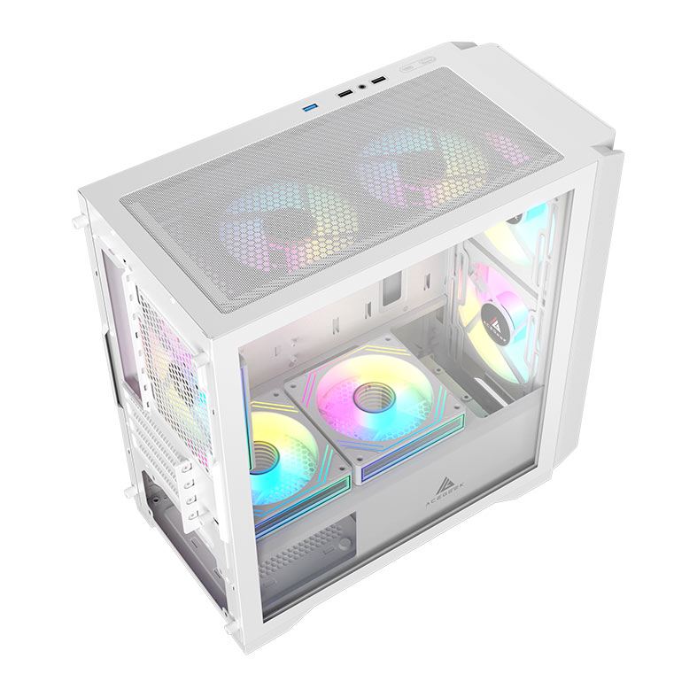 Gabinete Gamer Acegeek Vision M352, Mini-Tower, Lateral de Vidro, Branco, AG-VISION-M352-WH - miniatura 9