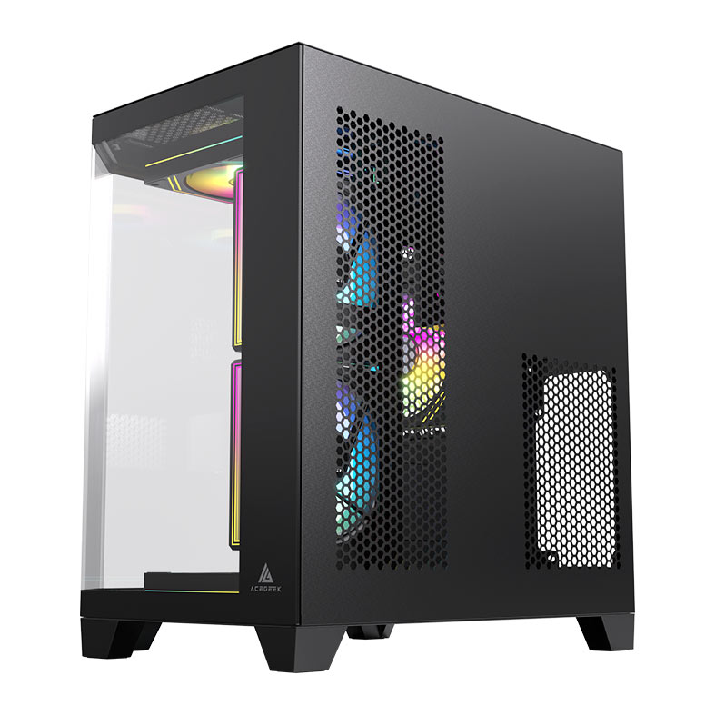 Gabinete Gamer Acegeek Vista, Mid-Tower, Lateral de Vidro, Preto, AG-VISTA-BK - miniatura 4