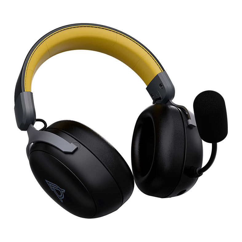 Headset Gamer Ajazz AHM08 Max, Drivers 53mm, Wireless, Preto e Amarelo, AHM08-MAX-BY - miniatura 3