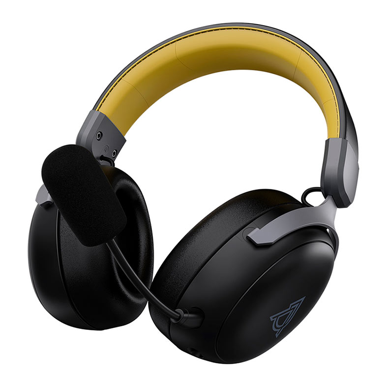 Headset Gamer Ajazz AHM08 Max, Drivers 53mm, Wireless, Preto e Amarelo, AHM08-MAX-BY - miniatura 4