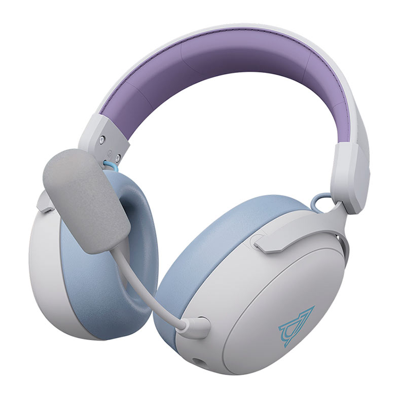Headset Gamer Ajazz AHM08 Max, Drivers 53mm, Tri-Mode, Branco e Azul, AHM08-MAX-WB - miniatura 4