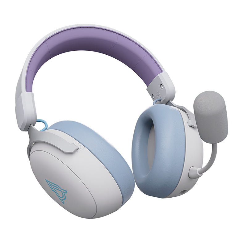 Headset Gamer Ajazz AHM08 Max, Drivers 53mm, Tri-Mode, Branco e Azul, AHM08-MAX-WB - miniatura 3