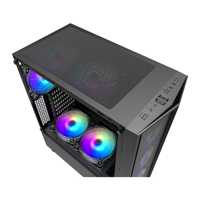 Gabinete Gamer Aigo DarkFlash Melody, Mesh, Mid-Tower, Lateral de Acrilico, Preto, Aigo-DarkFlash-Melody-Preto - miniatura 8