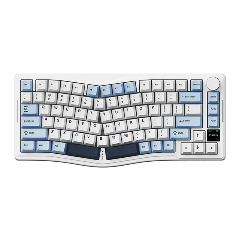 Teclado Mecanico Ajazz AKS075, RGB, Switch Daydream, Tri-Mode, Branco e Azul, AK075-WB - imagem 1