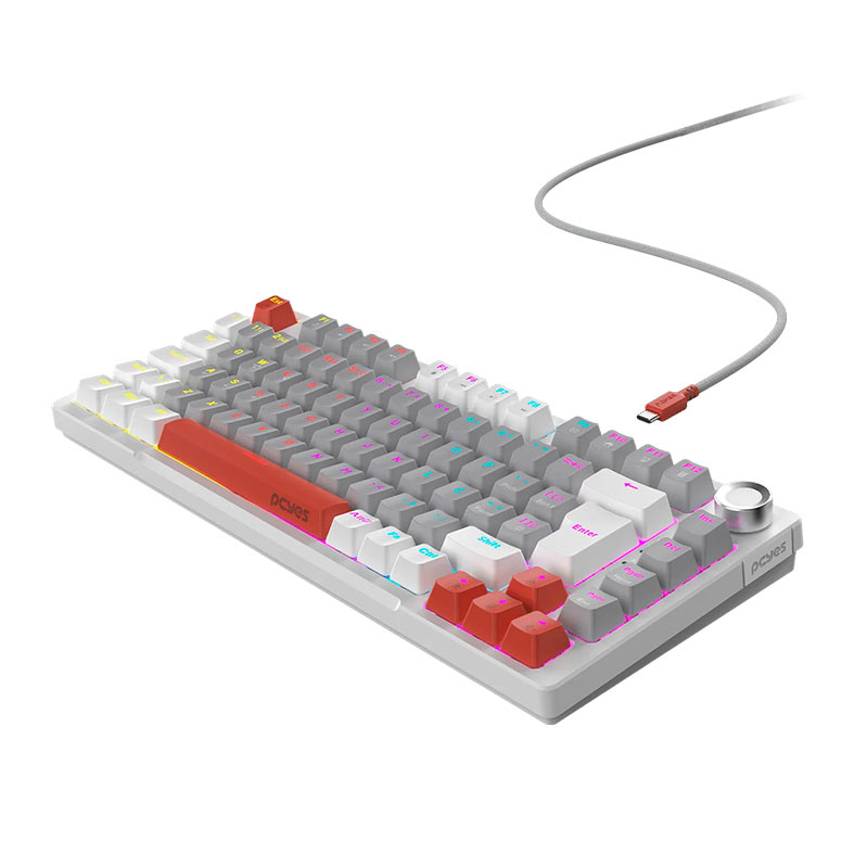 Teclado Mecanico PCYES Arkeum, 75%, Rainbow, ABNT2, Switch Red, Branco, AKWG75RBR - miniatura 3