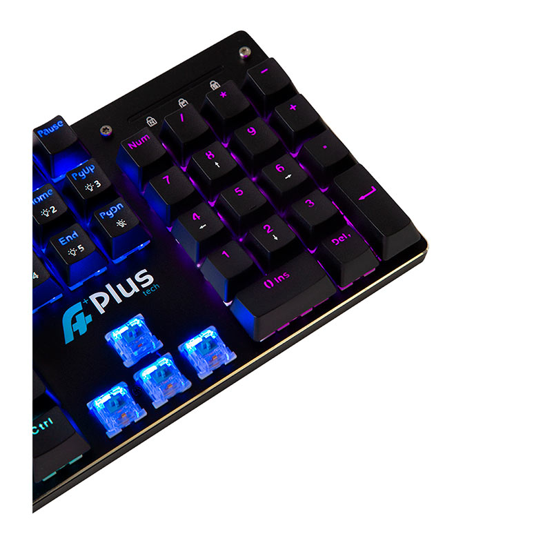 Teclado Mecanico A+ Plus Tech Khan, Rainbow, ABNT2, Switch Outemu Azul, Preto, AP-KB-3992 - miniatura 4