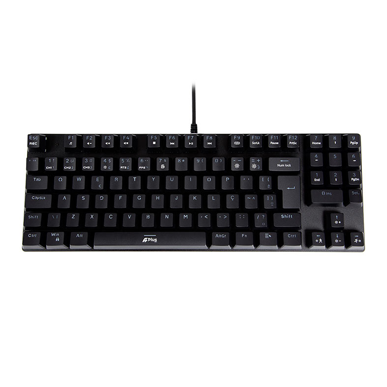 Teclado Mecanico A+ Plus Tech Barak, Rainbow, ABTN2, Switch Outemu Azul, Preto, AP-KB-3995 - imagem 1