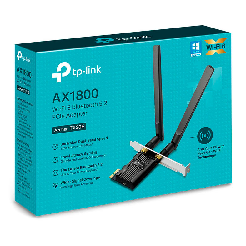 Adaptador PCIe TP-Link AX1800, Wi-Fi, Bluetooth, ARCHER-TX20E - miniatura 3
