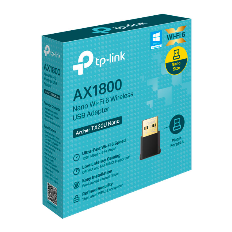 Adaptador USB Wi-Fi TP-Link Archer TX20U Nano, AX1800, Dual Band, ARCHER-TX20U-NANO - miniatura 3
