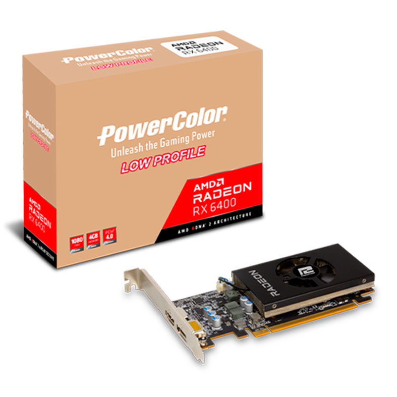 Placa de Video PowerColor Radeon RX 6400 Low Profile V2, 4GB, GDDR6, 64-bit, AXRX-6400-LP-4GBD6-DHV2-NAC - miniatura 3