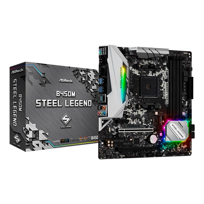 Placa Mae ASRock B450M Steel Legend, DDR4, Socket AMD AM4, M-ATX, Chipset AMD B450, B450M-STEEL-LEGEND - miniatura 3