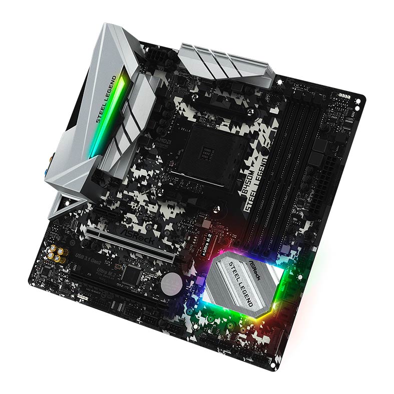 Placa Mae ASRock B450M Steel Legend, DDR4, Socket AMD AM4, M-ATX, Chipset AMD B450, B450M-STEEL-LEGEND - miniatura 5